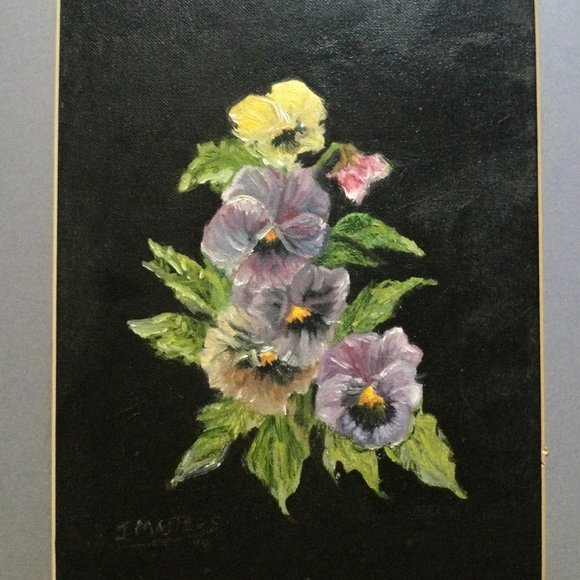 1994 Original painting on canvas board professionally framed flowers signed - Picture 2 of 4